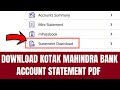 How To Download Kotak Mahindra Bank Account Statement PDF | How to download bank account statement
