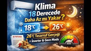 Klima 18 Derecede Daha Az mı Yakar? 26°C Tasarruf Gerçeği + İnverter ve Gece Mod