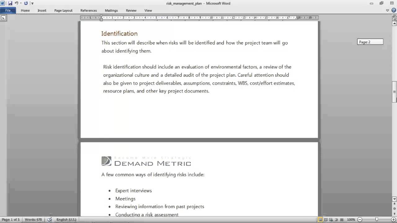 Risk Management Plan 2