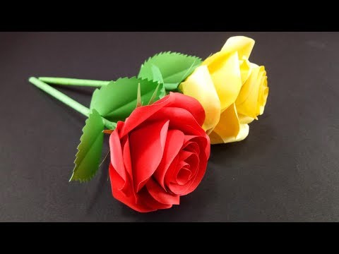 How to Make Easy and Simple Rose Flower : DIY Paper Crafts Video