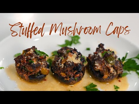 Stuffed Mushroom Caps | filled mushrooms | mushroom recipe air fryer