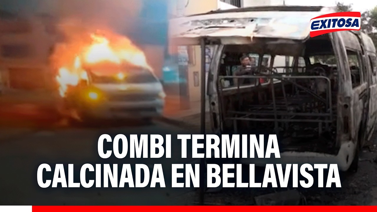 🔴🔵 Presuntos extorsionadores incendian combi con artefacto explosivo en Bellavista