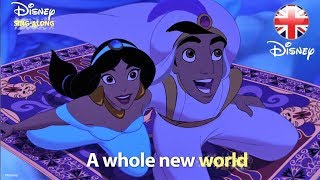 DISNEY SING-ALONGS | A Whole New World - Aladdin Lyric Video | Official Disney UK