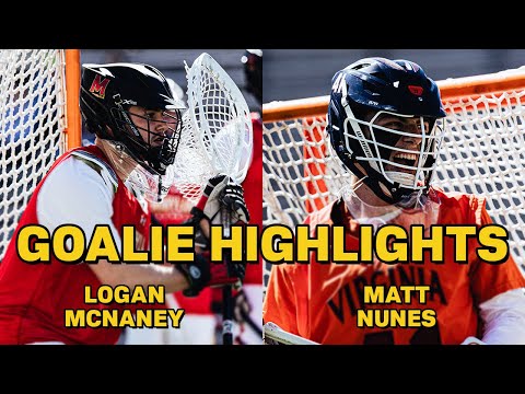 Maryland vs Virginia GOALIE HIGHLIGHTS | Logan McNaney & Matt Nunes (4K)