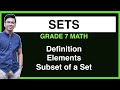 Introduction to Sets - Elements and Subset of a Set | Grade 7 Math @MathTeacherGon