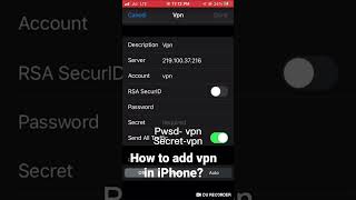 How to add vpn in iPhone? | setup vpn iphone | #vpn  #capcut #trending #shortsviral #viral #follow