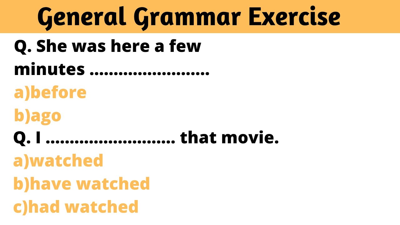 General Grammar Exercises With Answers[1] |English Grammar