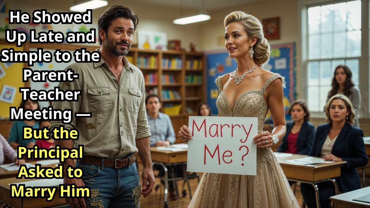 He Showed Up Late and Simple to the Parent-Teacher Meeting — But the Principal Asked to Marry Him