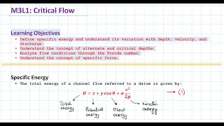 Module-3 Lecture-1: Critical Flow