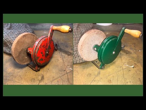 Tool restoration-Old hand cranked grinder