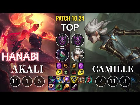 TLN Hanabi Akali vs Camille Top - KR Patch 10.24