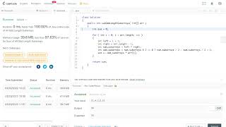 YouTube video 'Leetcode 1588. Sum of All Odd Length Subarrays - O(n)'