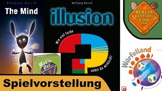The Mind, Würfelland, Illusion, Wat’n dat!? - Brettspiel - Berlin Con 2018