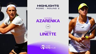 Теннис Victoria Azarenka vs. Magda Linette | 2024 Rome Round 2 | WTA Match Highlights