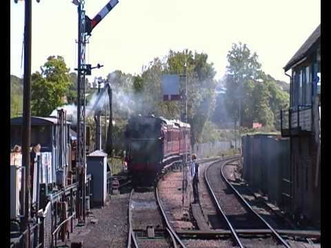 K&ESR 5753 exchanges tokens at Rolvenden box.MP4