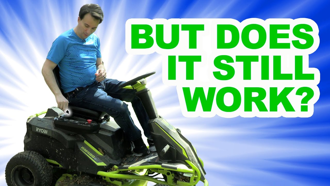 Testing the Ryobi Electric Riding Lawn Mower Lithium Battery Conversion 7 months Later