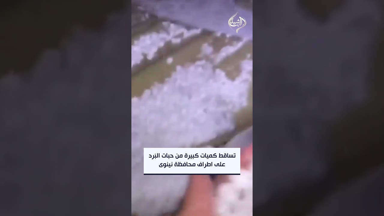 فيديو | تساقط كميات كبيرة من حبات البَرد على اطراف محافظة نينوى