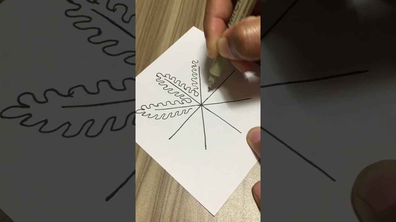 easy method to draw a leaf #leaf #shorts #zentangle #art #botanicalart #easy #simpleart #relaxing