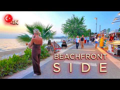 SIDE HOTELS PROMENADE 📍4K Evening Walk Beach & Shopping TURKIYE