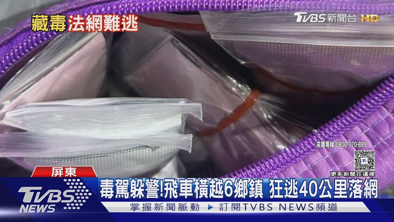 影音／闖燈拒檢狂逃40公里！他毒駕蛇行又逆向　持安全帽丟警慘了