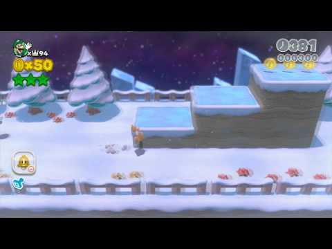 Super Mario 3D World - Snowball Park (3-1) Speedrun in 022 as Luigi