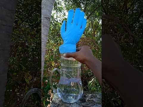 Air filling experiment with water and gloves|Science Experiments#viral #viralshorts #shorts