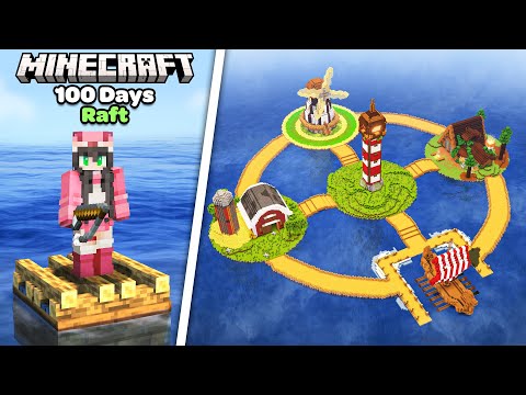 I Spent 100 Days Building on a Raft in Minecraft