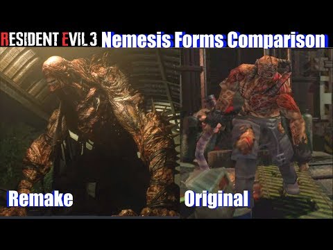 Resident Evil 3 Remake vs Original - All Nemesis Forms Comparison (RE3 Remake 2020)