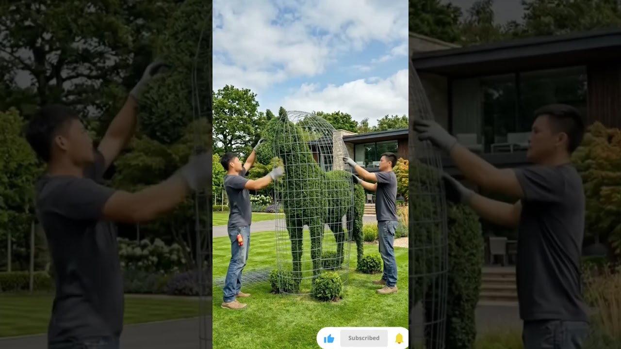 Topiary Magic Giant Horse 🐴 🐎 Sculpture 🌿✨ #Viral #Shorts #Art