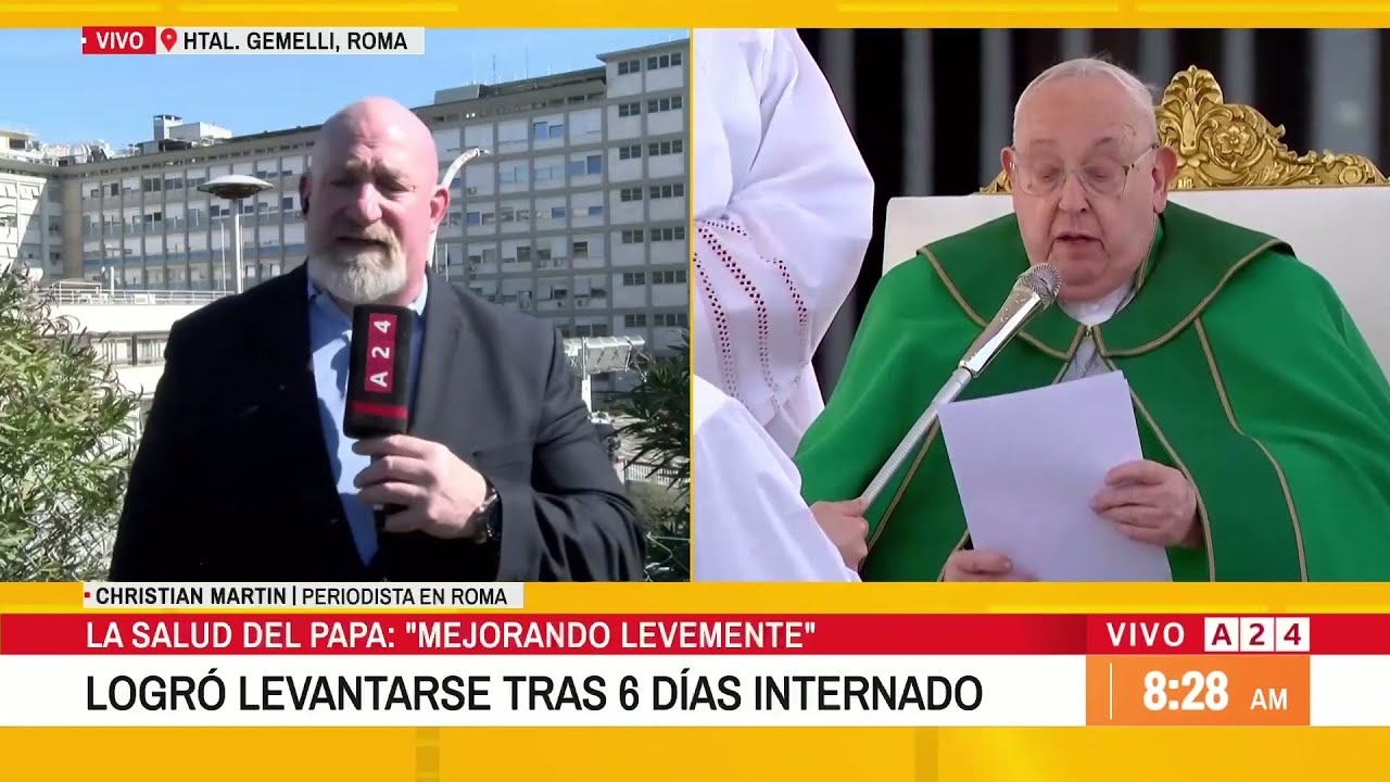 📢 LA SALUD DEL PAPA ESTÁ ''MEJORANDO LEVEMENTE''