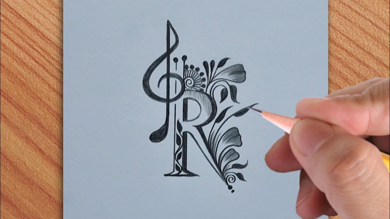 How to draw a beautiful letter tattoo of R || simple pencil drawing Art video