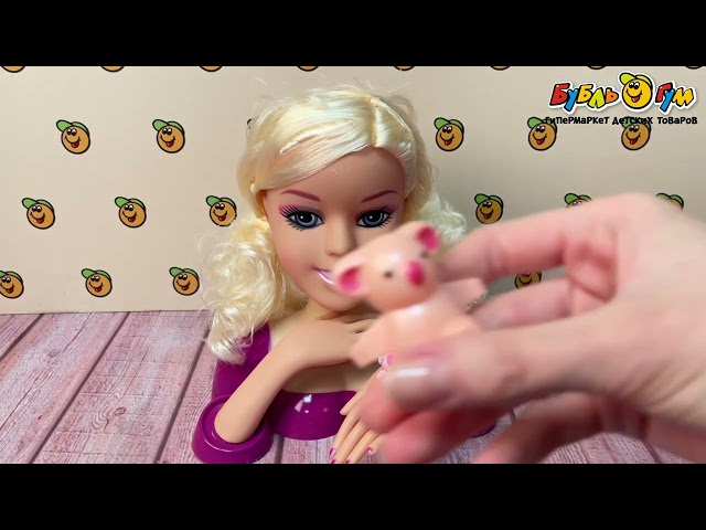 Манекен для создания причесок Lanson Toys блондинка с аксессуарами - видео