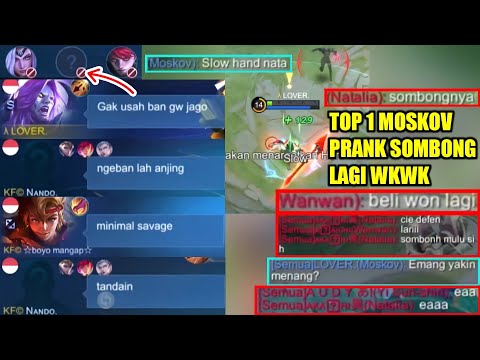 PRANK TOP 1 MOSKOV SUPREME JADI SOMBONG, AUTO DI LOCK MUSUH WKWK - MOBILE LEGENDS