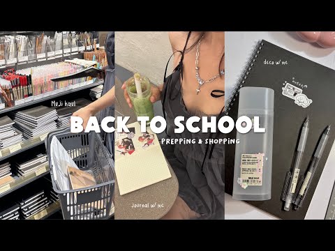 preparing for BACK TO SCHOOL📒 | uni shopping, HUGE MUJI HAUL and deco my pencil case & notebook
