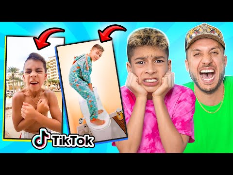 DAD Reacts to 11 Year old Son's CRINGE TIKTOKS!! ????