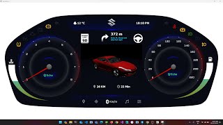 Sports car instrumental cluster using QT QML.  #qml  #qt #qtcreator