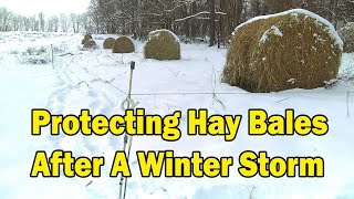 Protecting Hay Bales After Winter Storm
