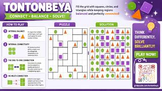 How to Play Tontonbeya Puzzle Rules & 10x10 Easy Walkthrough [Pure Solve / No Commentary]
