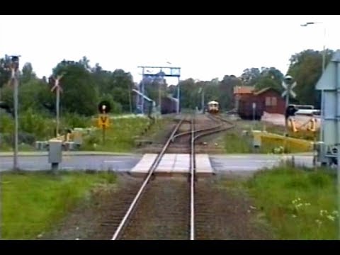 Sweden: VÄRNAMO - HALMSTAD (1998) View from the Train Driver's Cab
