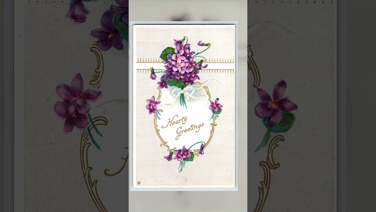 Series 321 A, Divided Back Postcard, Hearty Greetings, Early 1900s Video