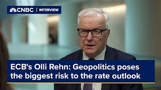 ECB's Olli Rehn says geopolitics poses the biggest risk to the rate outlook