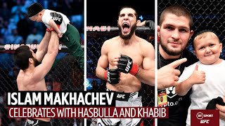 Islam Makhachev celebrates with Khabib & Hasbulla | UFC 267 aftermath