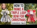How to Make a Christmas Bow for Wreaths, Trees, and More - Nine Loop Bow