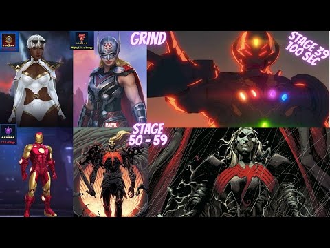 WBL META KNULL STAGE 50 TO 59 /  ULTRON STAGE 39 - STORM , IRONMAN AND JANE | Marvel Future Fight