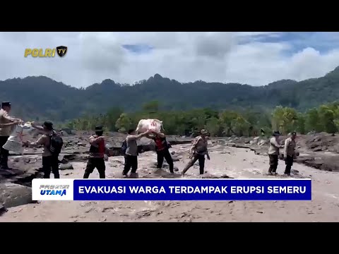 POLRES LUMAJANG EVAKUASI WARGA TERDAMPAK BANJIR LAHAR DINGIN GUNUNG SEMERU