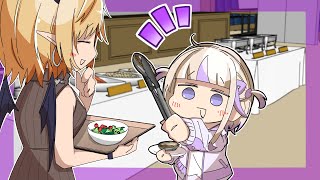 ばんちょーと食べ放題のお店に行ってきたちょこ先生【ホロライブ切り抜き漫画】【癒月ちょこ/轟はじめ】【手描き】