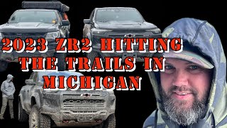 2023 ZR2 on the trails of michigan! #chevycolorado #zr2 #chevy #offroad