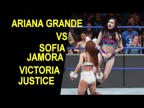 WWE 2K18 Ariana Grande vs Sofia Jamora & Victoria Justice
