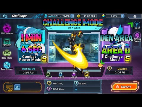 MegaMan X DiVE - Challenge MODE (Den Area - Area B) 1.06 SPEEDRUN