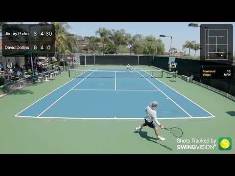LEVEL 1, Men's 80+ Singles Final.  Parker (1) vs Dollins (3)  HUGE UPSET